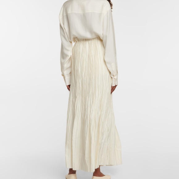 Khaite White/Cream Cersi Pleated Maxi Skirt Size Small Retail Value $1780 - Picture 3 of 13